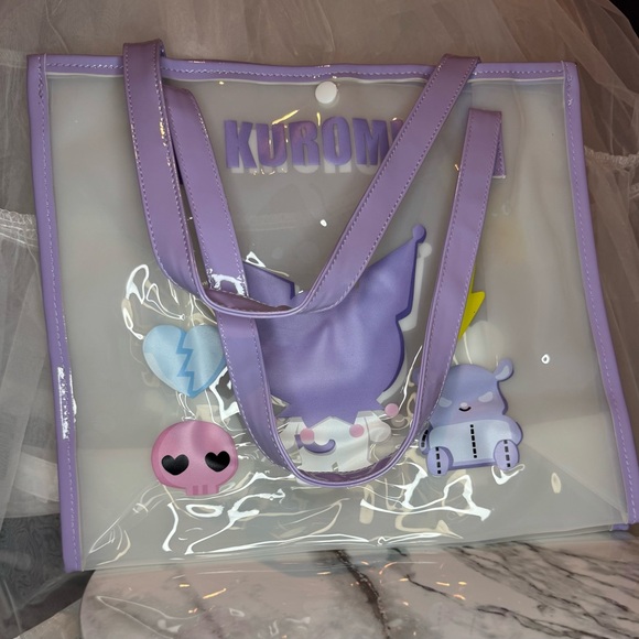 Kuromi Clear Tote Bag with Purple Accents - Picture 2 of 4